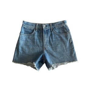 Women 27 Rag & Bone Torti Vintage Jean Faded Blue Whisker Denim Shorts Cut-Offs